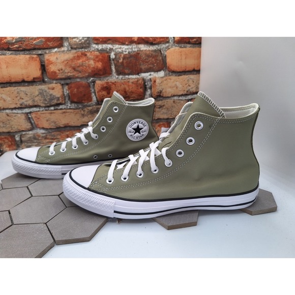 Converse Chuck Taylor All Star Hi Leather Light Surplus Army White Men's Sz 11.5 - Picture 1 of 11